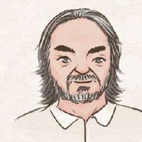 耳后,脖子很长,男人的脸是理想的。