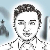 三个白眼男人面临人际关系