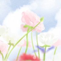 抱着一个小的雨,有一个充满“小”的小河