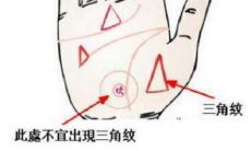 手相中存在10种三角纹,其中表现为长方形纹框住三角形的纹路特别引人注目