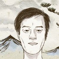 无能的男人面对两只眼睛的眼睛