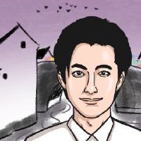 额头的祝福男人的脸部图片充满了祝福